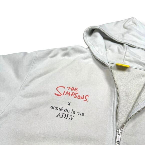 Acme De La Vie x The Simpsons Hoodie Full Zip Light Beige Men’s Size 1 Rare - Picture 6 of 15